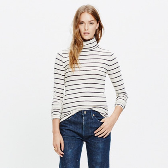 Madewell Tops - Madewell Slim Turtleneck Top in Cento Stripe